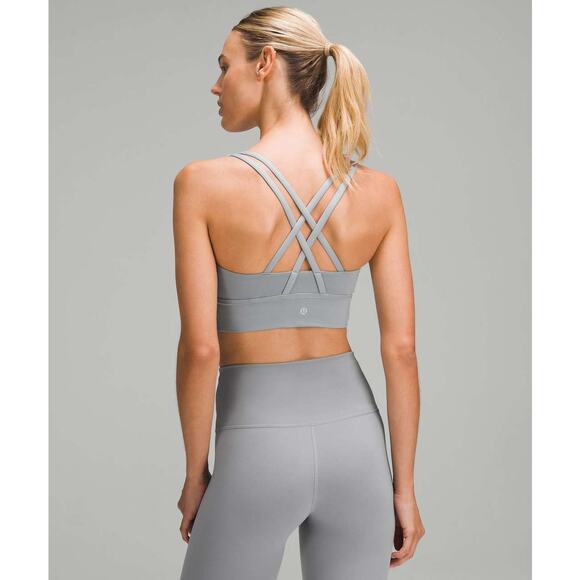 Lululemon Energy Longline Bra Medium Support Rhino Grey Sz 6 B-D Cup - Picture 1 of 5